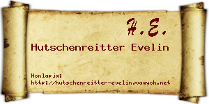 Hutschenreitter Evelin névjegykártya